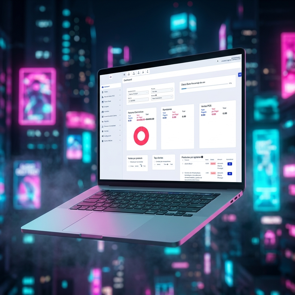 Dashboard FacturaNex en Laptop